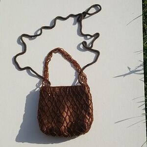 La Regale brown beaded evening bag